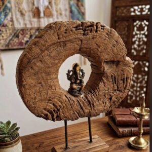 Wooden Ornament with Ganesha